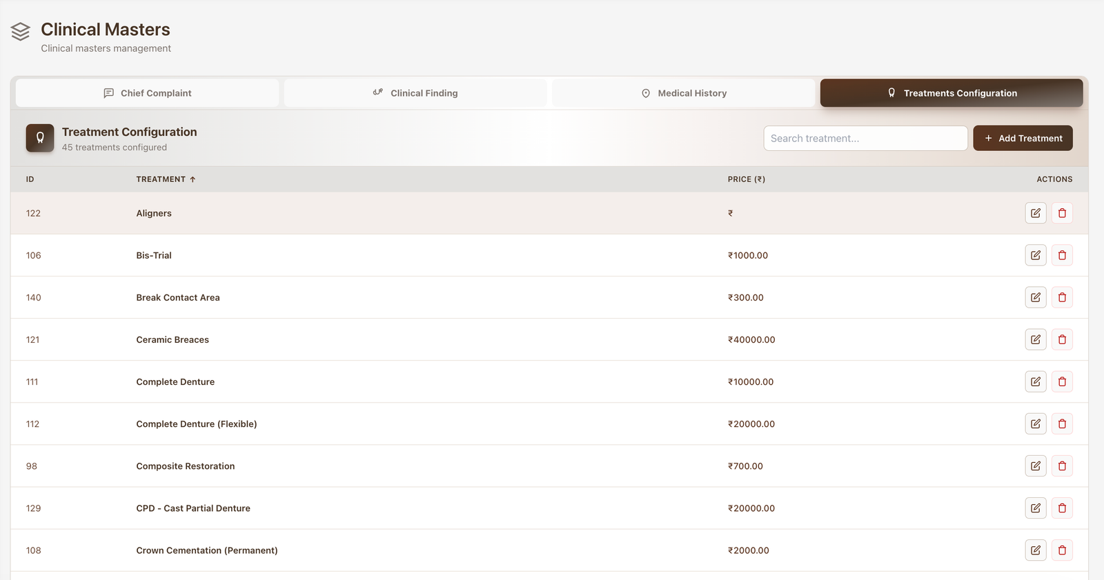 Configuration & Masters screenshot