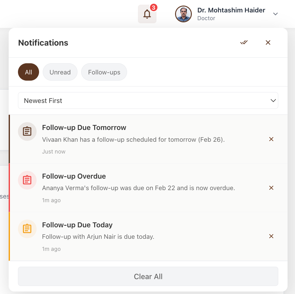Notifications screenshot