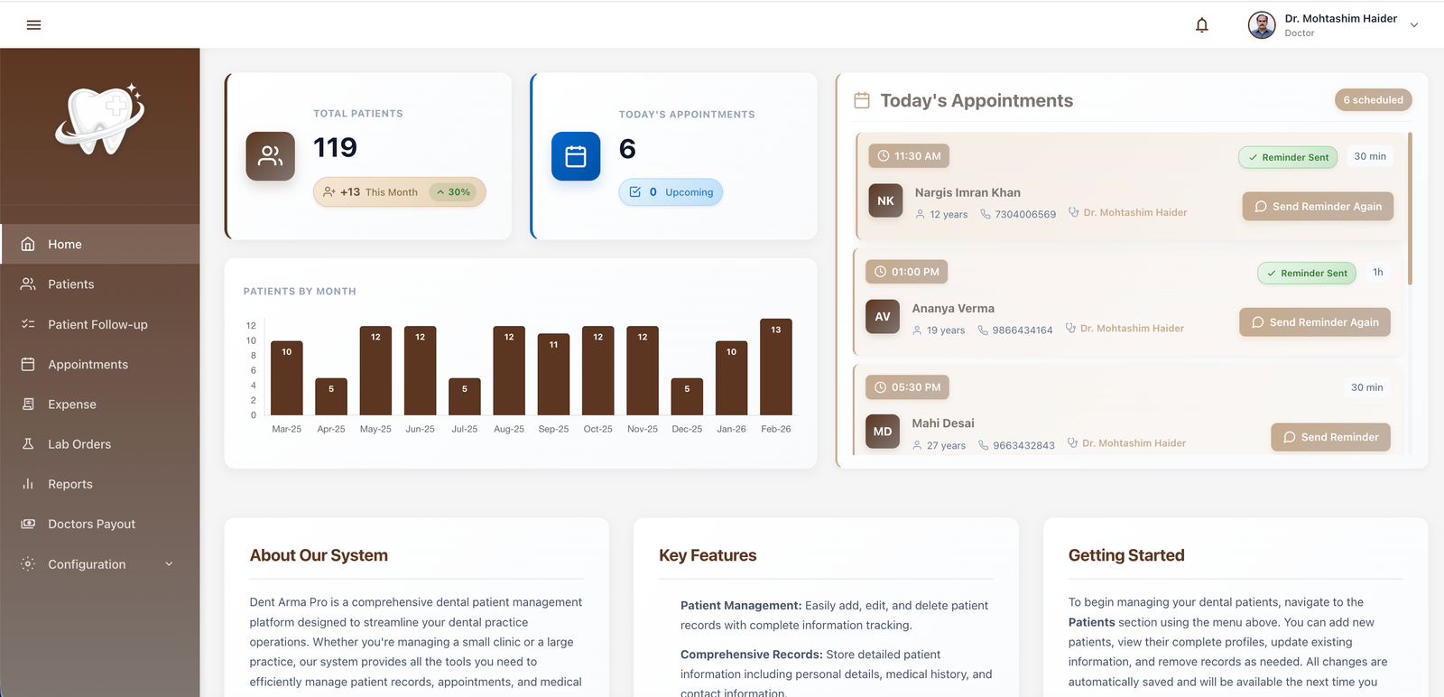 DentArma Pro dashboard preview